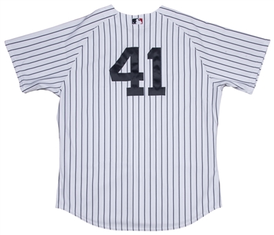 2005 Randy Johnson Game Used New York Yankees Home Jersey (MEARS A10 and Letter of Provenance)
